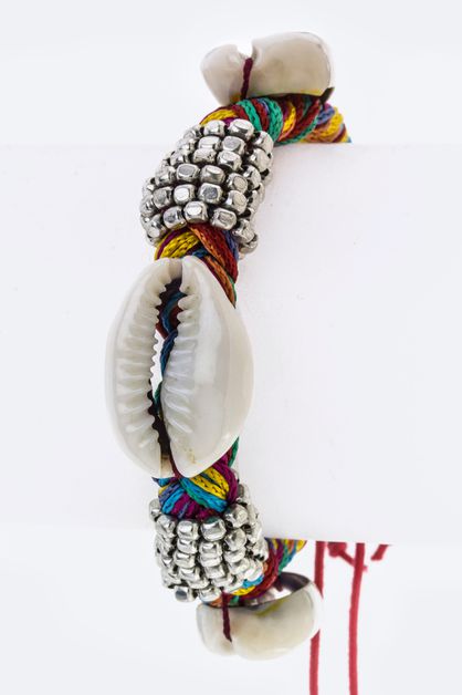 LA JEWELRY PLAZA, Shell and Bead Drawstring Bracelet, 122-MOB4051-AF671