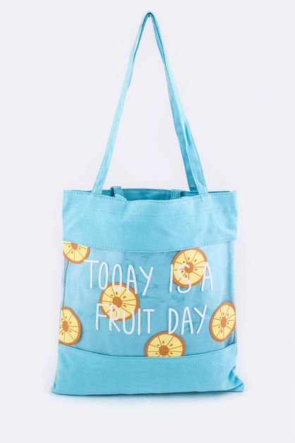 LA JEWELRY PLAZA, Orange Print Cleared Canvas Tote, 128-TT134-ME004