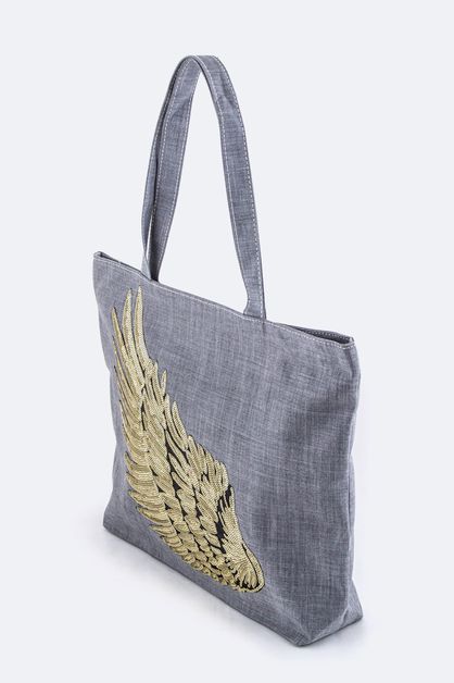LA JEWELRY PLAZA, Sequins Wing Fashion Tote, 128-TT-MD028