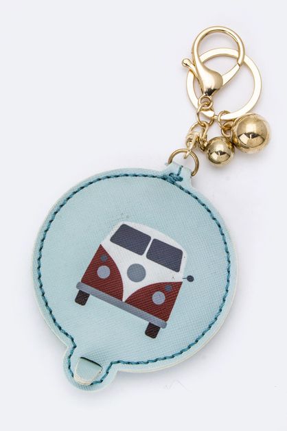 LA JEWELRY PLAZA, Camping Van Compact Mirror Key Chain, 99-KC368X047-BF234