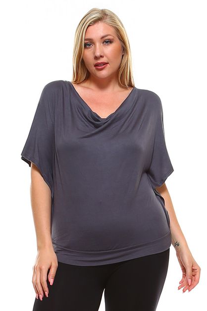 POLIANA PLUS, Batwing Sleeves Top, PT-3775CH