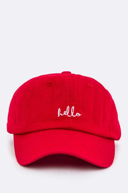 LA JEWELRY PLAZA, Hello Embroidery Cotton Cap, 82-DCAP072-MA018
