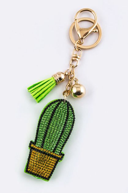 LA JEWELRY PLAZA, Crystal Cactus Key Charm, 99-KC380X031-BF224