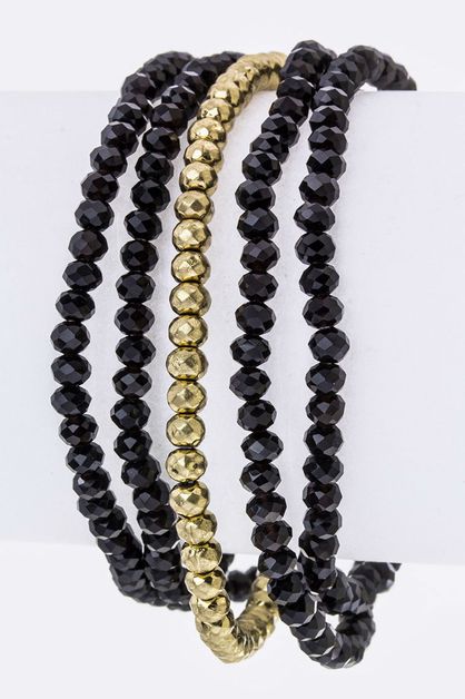 LA JEWELRY PLAZA, Layer Beads Stretch Bracelet, 12-QNB505-BH021