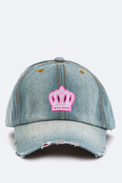 LA JEWELRY PLAZA, Pricess Crown Patch Cotton Cap, 128-EMH1001