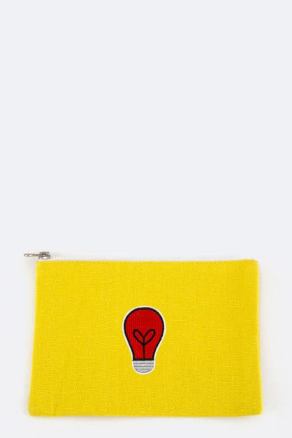 LA JEWELRY PLAZA, Light Bulb Patched Pouch, 128-EMB0894-