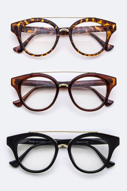 ARTINI ACCESSORIES, Top-Bar Classic Optical Glasses, 108-89003-CLR-AD-B