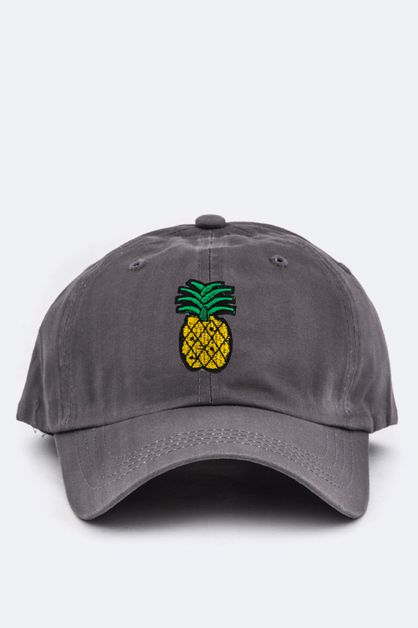 LA JEWELRY PLAZA, Pineapple Embroidery Patch Cap, 128-EMH1007I-MV-4BOX