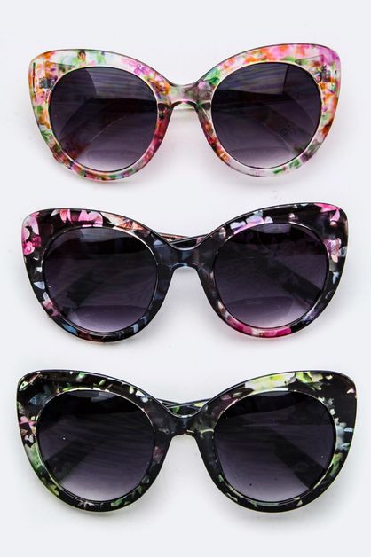 ARTINI ACCESSORIES, Floral Pattern Cat Eye Sunglasses, 108-80720