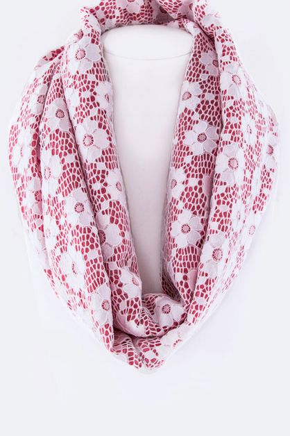 ARTINI ACCESSORIES, Flower Lace Infinity Scarf, 110-LOF079-MD015