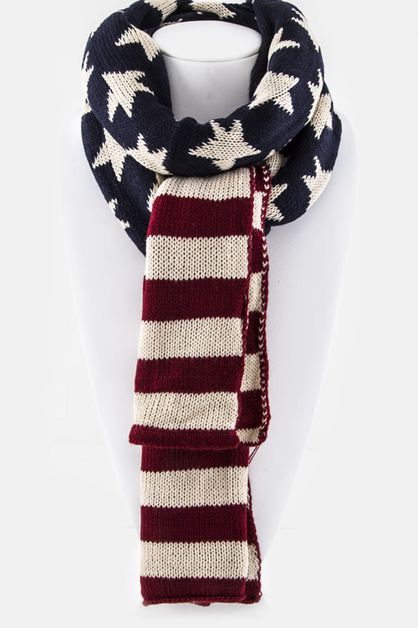 ARTINI ACCESSORIES, US Flag Knit Scarf, 99-SC343X003AM-MA009