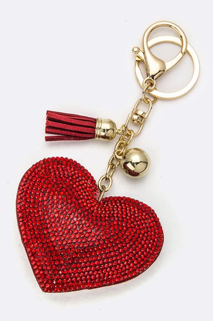 LA JEWELRY PLAZA, Crystal Heart Key Charm, 99-KC380X010-BF169