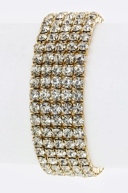 LA JEWELRY PLAZA, 5 Lines Crystal Stretch Bracelet, 98-5L-BH055