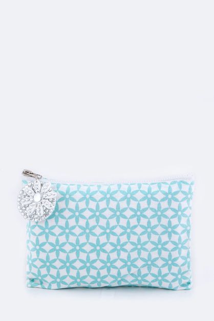 LA JEWELRY PLAZA, Flower Pattern Mini Pouch, 128-EMB1032-MF-JL