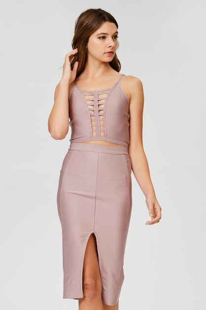 OHYES FASHION, LACE-UP BANDAGE CROP TOP, D6834
