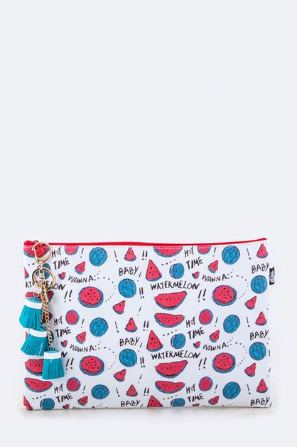 ARTINI ACCESSORIES, Watermelon Print Pouch, 128-EMB8789-MP009