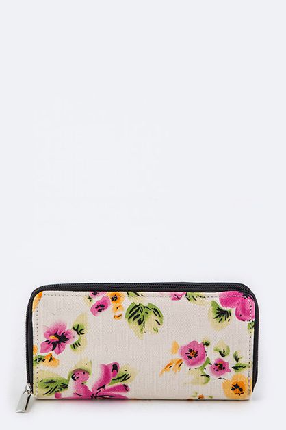 ARTINI ACCESSORIES, Floral Print Zipper Wallet, 128-WA2006-MK028