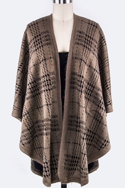 LA JEWELRY PLAZA, Mad For Plaid Shaped Shawl, 99-PN345X004-MA037