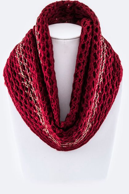 ARTINI ACCESSORIES, Lurex Lined Knit Infinity Scarf, 103-M21-BP21