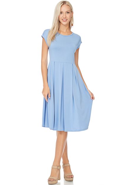 7TH RAY, PLEAT DRESS, D9325_INDIGO