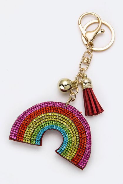 LA JEWELRY PLAZA, Crystal Rainbow Key Charm, 99-KC380X027-BF200