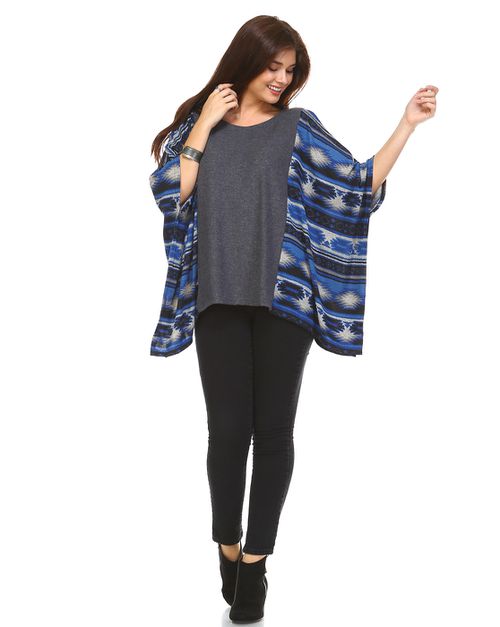 OH SO CALI CLOTHING, Tribal Print Poncho, FA1715