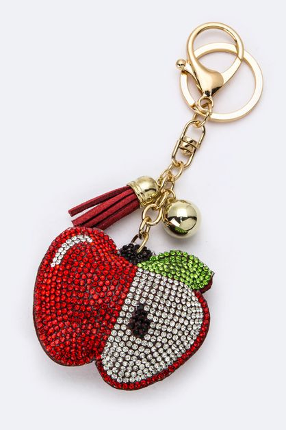 LA JEWELRY PLAZA, Crystal Apple Key Charm, 99-KC380X025-BI027