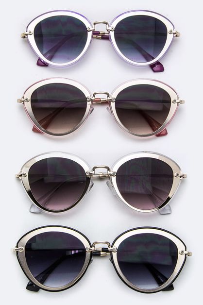 ARTINI ACCESSORIES, Iconic Metal Framed Lens Sunglasses, 113-POP7204