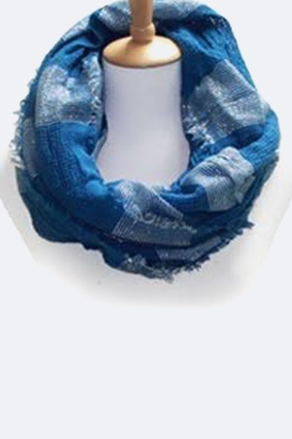 ARTINI ACCESSORIES, Lurex Tonal Infinity Cotton Scarf, 110-LOF051-MB008