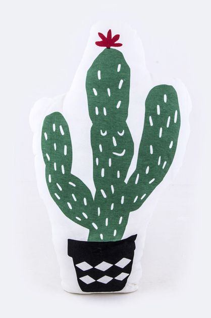 ARTINI ACCESSORIES, Cotton Canvas Cactus Printed Cushion, 128-EMM1040-BP8
