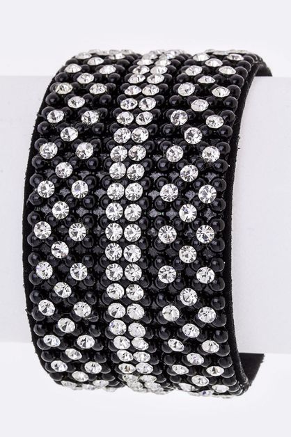 LA JEWELRY PLAZA, Fashion Crystal Adjustable Cuff, 98-TB2056-ABS