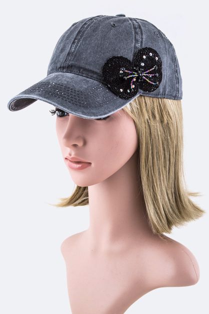 LA JEWELRY PLAZA, Beaded Flower Fashion Cap, 128-35019MF001-BM008-010