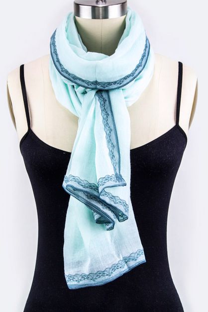 ARTINI ACCESSORIES, Laced Edge Fashion Scarf, 103-S1207AS-MQ028