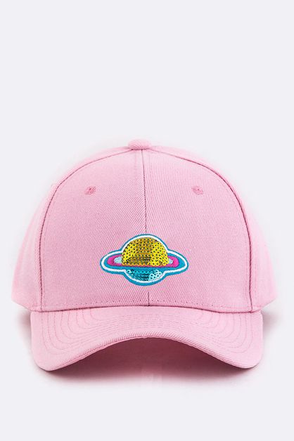 LA JEWELRY PLAZA, Sequins Planet Patch Cap, 128-EMH0986-MX-SIDE