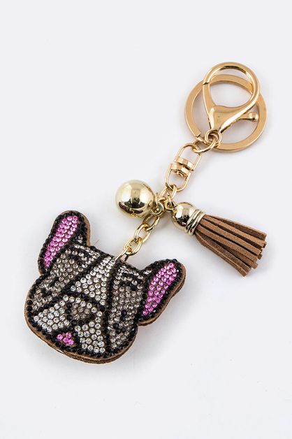 LA JEWELRY PLAZA, Crystal Puppy Key Charm, 99-KC380X036-BF154