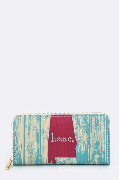 LA JEWELRY PLAZA, Alabama Map Print Wallet, 99-WT377X082-MH023