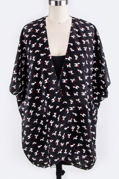 ARTINI ACCESSORIES, Puppy Print Silky Cardigans, 110-LOF121-MA001