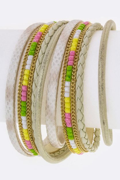 LA JEWELRY PLAZA, Crystal and Chain Wrap Bracelet, 55-114545-AD710