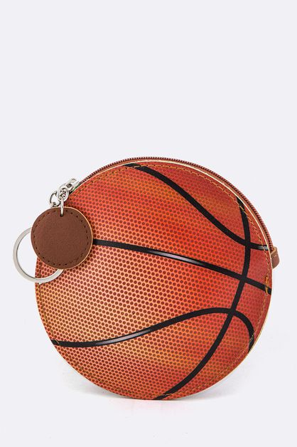 LA JEWELRY PLAZA, Basket Ball Coin Purse Key Charm, 128-ESA7048-MM006