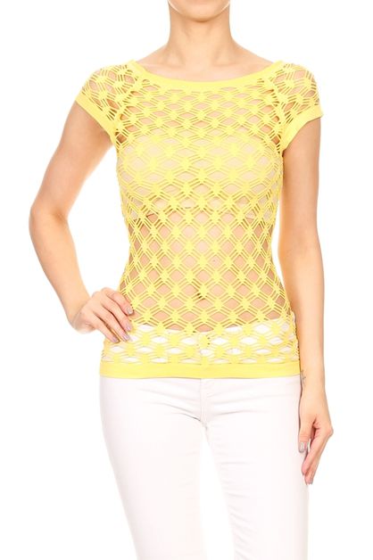 BAGEL, SEAMLESS ONE SIZE PENDEEN MESH TOP, MYT-763