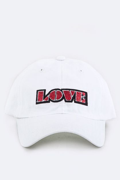 LA JEWELRY PLAZA, Sequins LOVE Cotton Cap, 128-EMH0979
