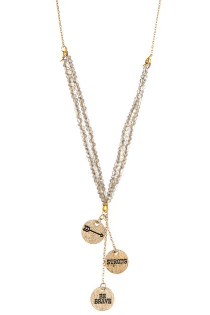 ANDREA BIJOUX, BE BRAVE STRONG ARROW ACCENT PENDANT, A14-68-156514-4
