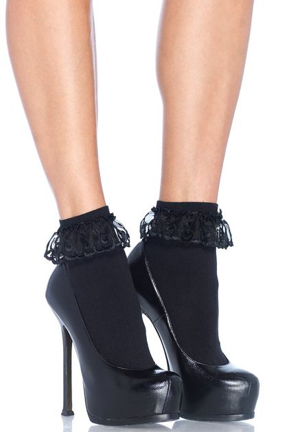 DONNA DI CAPRI, Diem Lace Ruffle Anklet Socks, LA-3013