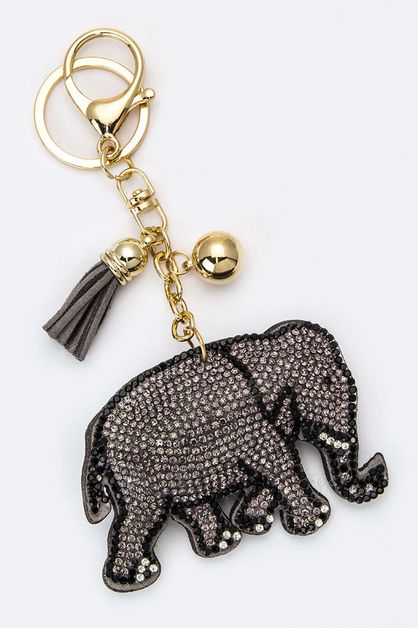 LA JEWELRY PLAZA, Crystal Elephant Key Charm, 99-KC380X054-BF205