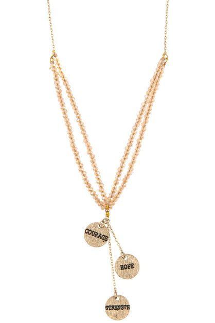 ANDREA BIJOUX, COURAGE HOPE STRENGTH DISK BEAD NECK, A14-68-156514-1