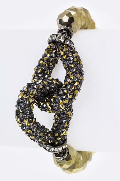 LA JEWELRY PLAZA, Linked Crystal Hoops Bracelet, 77-B4805-AF802