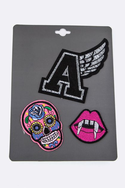 LA JEWELRY PLAZA, Assorted Embroidery Patches Set, 105-PT4195-BI043