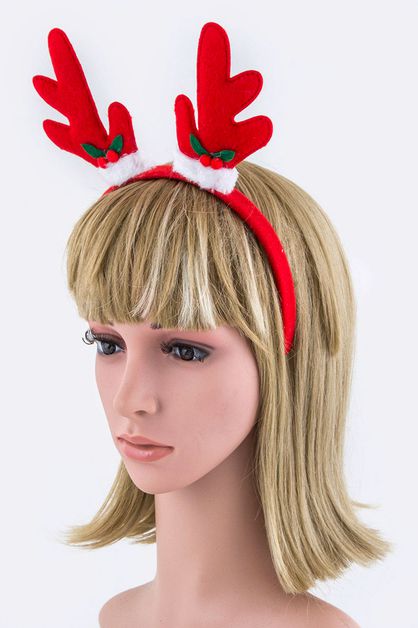 ARTINI ACCESSORIES, Plushy Antler Xmas Headband, 94-KX101RD-MP010