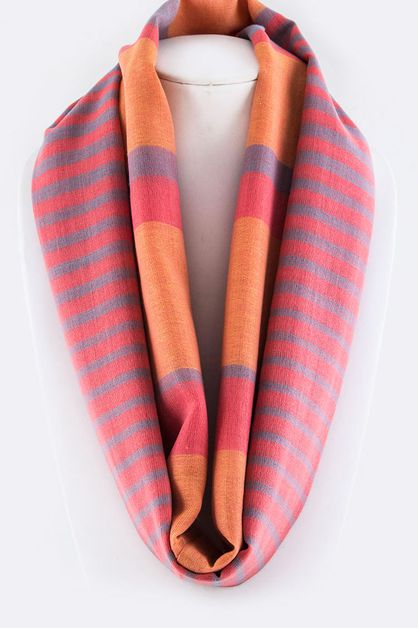 ARTINI ACCESSORIES, Mix Stripes Infinity Large Scarf, 110-LOF3125-MC039
