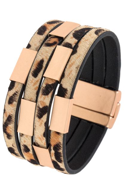 ANDREA BIJOUX,  ANIMAL PRINT STATION METAL BRACELET, D03-172-157916